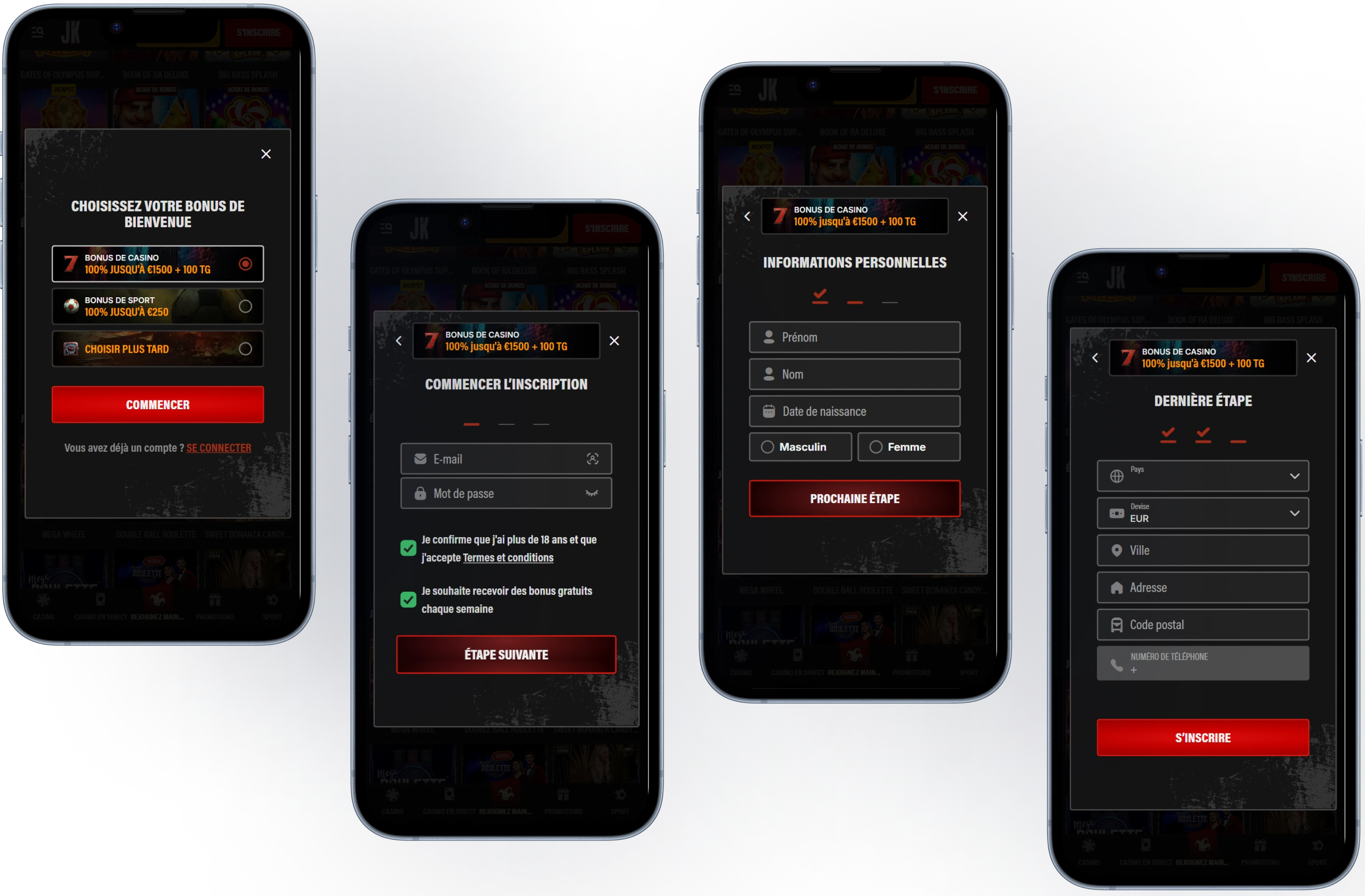 Processus d'inscription et de connexion au Jokery Casino